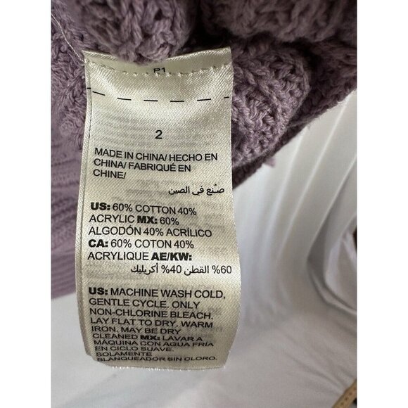 Chico's Women's Cowl Neck Sweater Pullover Long Sleeve Lavender Size 2 Pre-owned - Picture 6 of 9